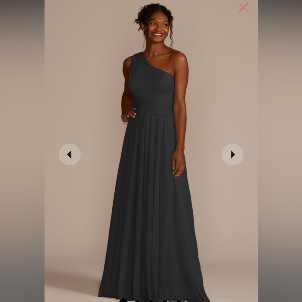 Black One Shoulder Formal Maxi Dress/ Bridesmaids Dress